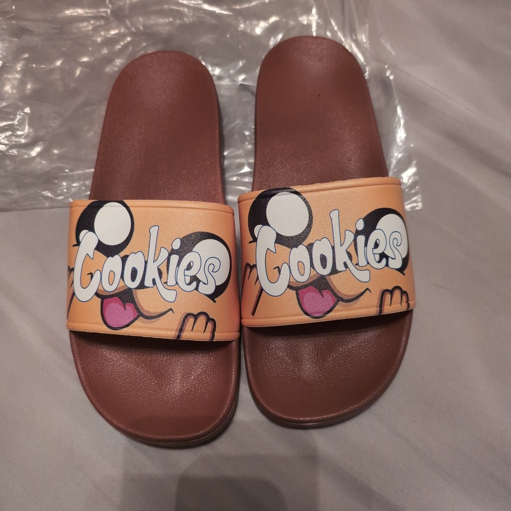 Cookies Slide Sandals - Brown and Orange